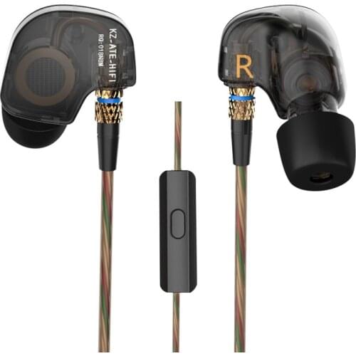 KZ ATE in ear Earphones HIFI Metal Stereo Earphone Super Bass Noise Isolating With Mic Support