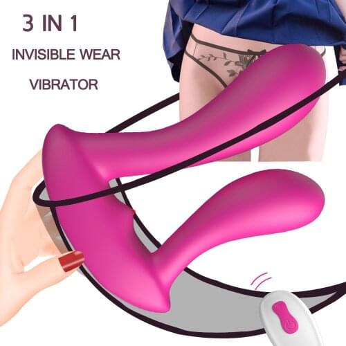 3IN1 Invisible Wear Panties Vibrator for Couples 9 Mode Powerful G Spot Vagina Anus Perineum Stimulation Sex Toys for Women Shop