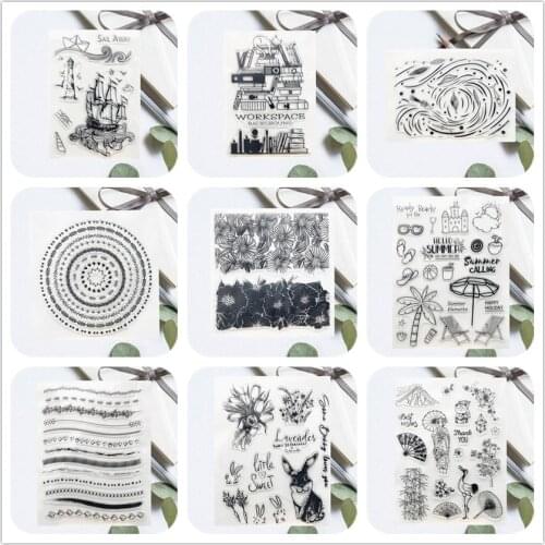 New Arrival Flowers Cat Clear Stamps Rubber Stamp for DIY Scrapbooking Card Making Album Photo Paper New Stamps Handmade Decor