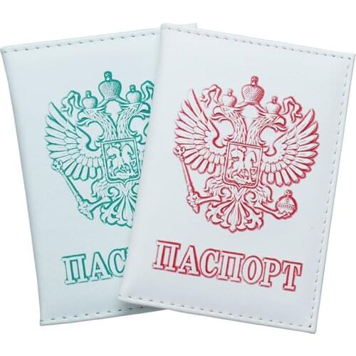 New arrival Passport Cover Russian Passport Case Card holder With emblem logo Women Men Travel Cover Passport case wallet Outing