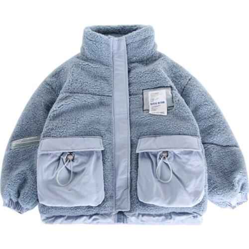 Girls coat Autumn Winter Jacket Big poket Fur Hooded Coat Kids Parkas Children Long Cotton Clothes Teenager Outerwear