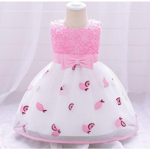 Birthday Dress for 1 Year Baby Girl Clothes Handmade Flower Ball Gown Child Girl Princess Dress for Newborns Toddler Outfits