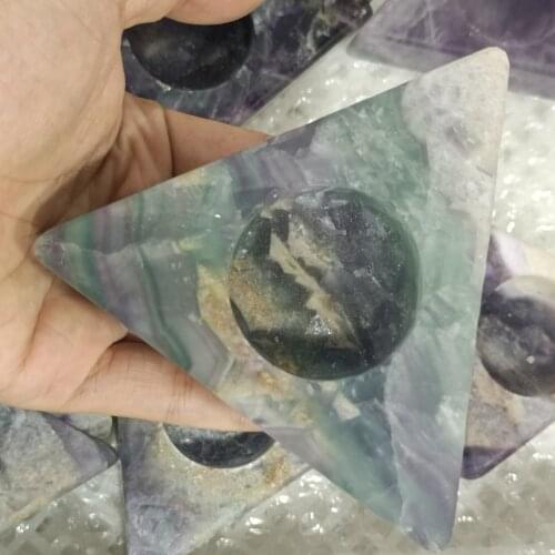 Natural Quartz Crystal Gemstone Candle Holder Fluorite Lamp Candlestick Healing Crystal Stone Crafts Home Decoration