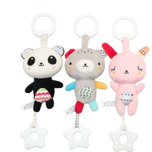 New Baby Animal Musical Teeth Rattles Toddler Toys Christmas Crib Toys For Baby Soft Bed Bell Rattles