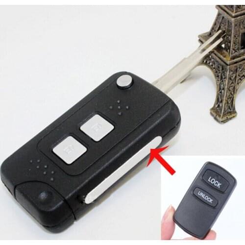 Blank 2 Buttons Car Key Case For Mitsubishi Pajero V73 Hafei Racing Modified Flip Folding Remote Key Shell