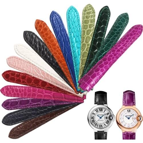 WEN TU LA watchbands for BALLON BLEU W6900456 W6920085 alligator skin /crocodile grain