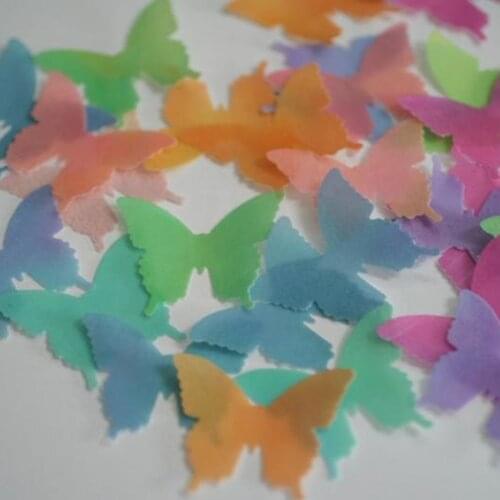 Wedding cake topper edible butterflies. 24pcs watercolor wafer paper butterfly for cake decoration, cupcake decorating tools