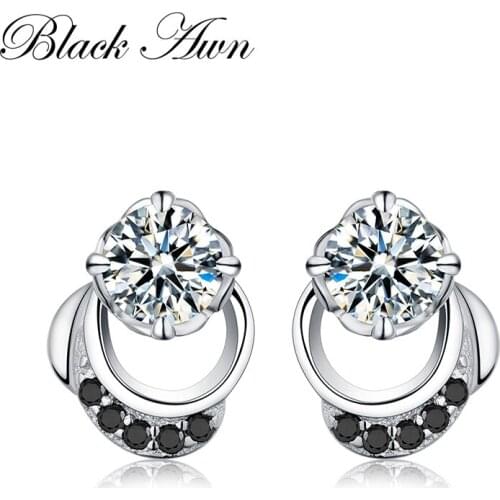 Cute Genuine 2g 925 Sterling Silver Jewelry Wedding Stud Earrings for Women Female Earring T096