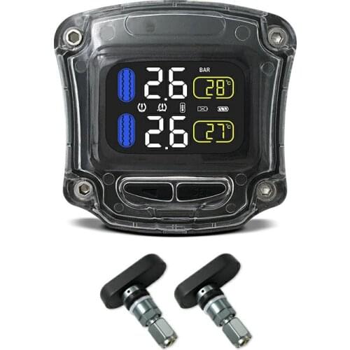 M3-B Wireless Motorcycle TPMS Real Time Tire Pressure Monitoring System Universal 2 Internal Built-in Sensors LCD Display moto