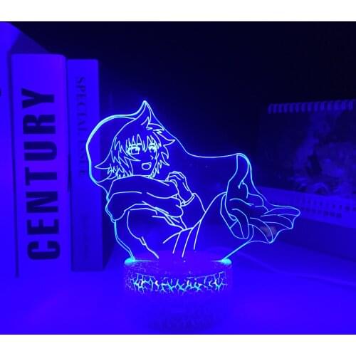Shin Tsukimi LED Anime Your Turn Die White Crake Base Nightlight for Bedroom Decor Nightlight Birthday Gift Room 3D Night Lamp