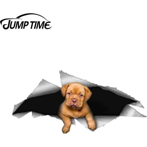 Jump Time 13cm x 6.2cm Dogue de Bordeaux Dog Pet Sticker 3D Pet Graphic Vinyl Decal Car Window Laptop Bumper Animal Car Stickers
