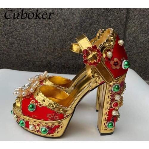 Luxury Brand Retro Gemstone Women Sandals Super High Heel Silk Slingback Peep Toe Runway Shiny Slides Gladiator Sandals Women