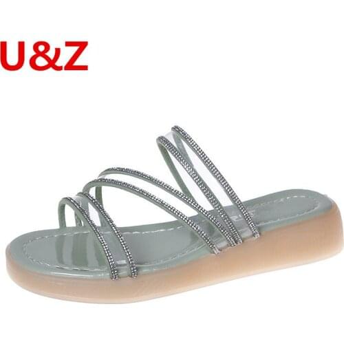 Comfy Women Shoes Sandals Flats Summer,Teenagers Slippers Bling Mint Green Candy Colors Office Lady TPR Soft Durable Outsole
