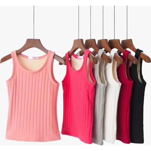 Womens Thermal Sleeveless Underwear Top Thick FleeceThermo Lingerie Winter Body Warm Blouse Sleeveless Womens Plus Size Vest