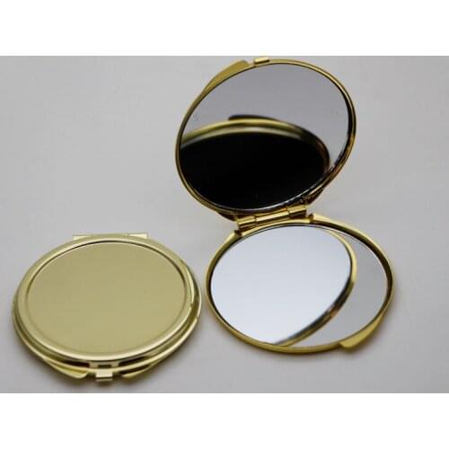Gold Compact Mirror Round Beautiful Makeup Compact Mirror Favrors 62mm #18032-2