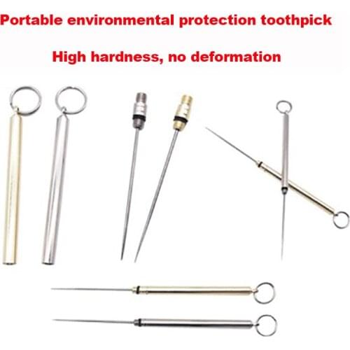 Titanium Alloy Outdoor Toothpick 140mm Length with Holder Ultra Light Portable Multi-function Fruit Fork