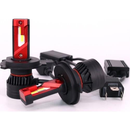 1 Set H4 9003 F3 Car LED Headlight Bulbs 90W 10000LM G-XP Chips Dual Turbo Fan 6K White Car Front Lamps Exceed Bright Cutting