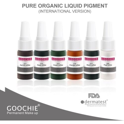 1pcs pure organic liquid pigment Permanent Makeup Pigment Goochie microblading eyebrow lip tattoo ink microshading pigment