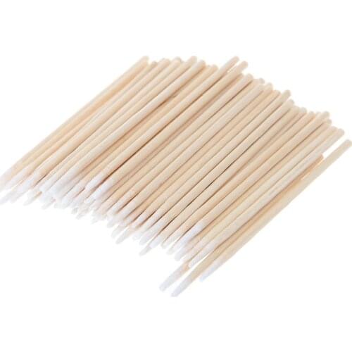 100pcs Short Mini Cotton Swabs Swab Applicator Q-tip Wood Handle Sturdy New 7cm Wood+Cotton Swab