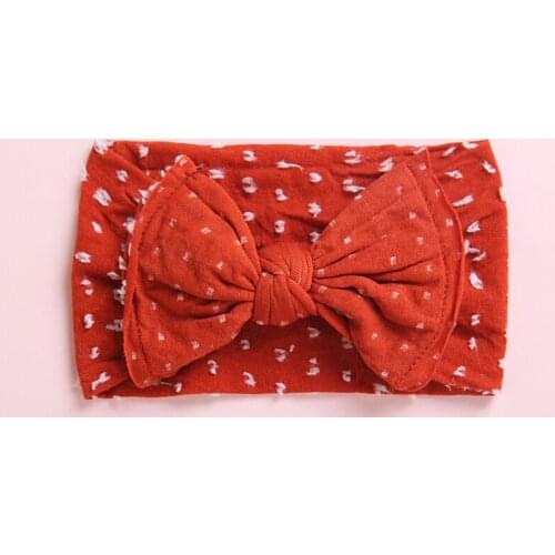 24pc/lot Hotselling Square Dot Print Nylon Headbands Dot Polka Bows Turban Headwraps for Children iGirls Hair Accessories