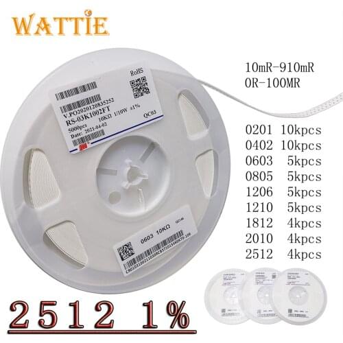 2512 1% smd resistor 4000pcs/real 0-10MR 0R 1R 1.1R 1.2R 1.3R 1.5R 1.6R 1.8R 2R 2.2R 2.4R 2.7R 3R 3.3R 3.6R 3.9R 4.3R 4.7R 6432
