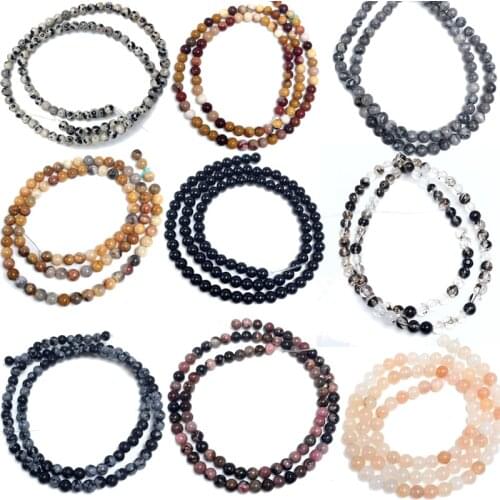 4/6/8mm Natural Labradorite Onyx Speckled Egg yolk stone Sodalite Beads Round Loose Beads For Jewelry Making DIY Bracelet 15