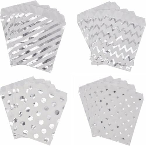 5PCS Packaging Gift Bags Paper Bag Wedding Treat Candy Birthday Party Favors Wrapping Supplies Decorative Boxes Chevron Polka