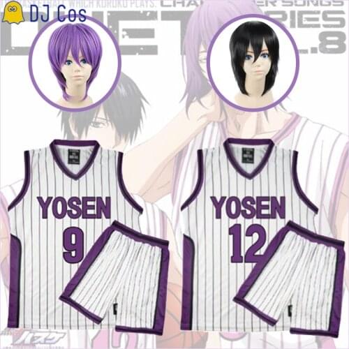 #9 #12 Kurokos Basketball Cosplay Yosen Sportswear Kuroko no Basuke Murasakibara Atsushi Himuro Tatsuya Jersey T-Shirt Shorts