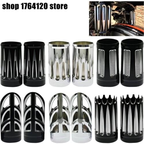 Motorcycle Aluminum Fork Boot Slider Covers Absorber For Harley Touring Road King Street Electra Glide Trike Models 80-13 14-16