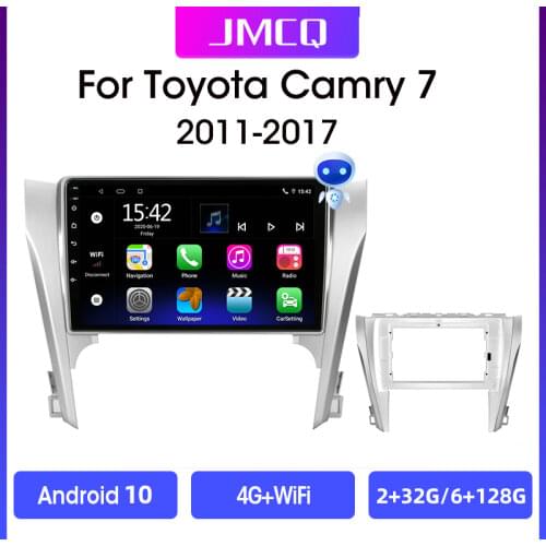 JMCQ 2din Android 10 Car Radio Multimidia Video Player RDS For Toyota Camry 7 8 50 55 2012-2015 Navigation GPS Head Unit Carplay