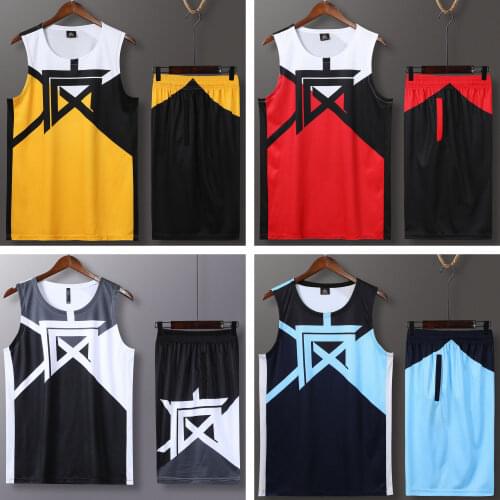 Kid Adult Basketball Jerseys Suits Child Men Basketball Uniforms Sets Sport Kit Shirt Shorts Side Pockets Chinese Printed JY1915