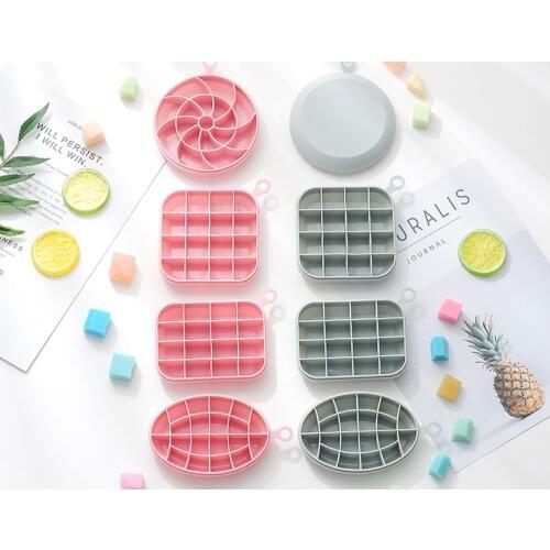 Household creative simple ice tray mold refrigerator ice cube homemade ice storage box kitchen tool