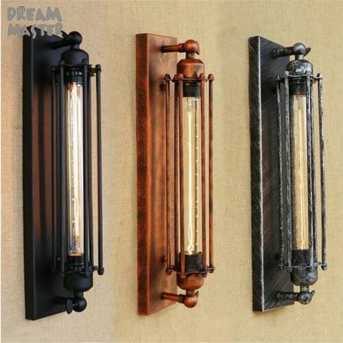Loft Industrial iron rust retro wall lamps Vintage E27 Edison bulb sconces wall light for living room bedroom lamp