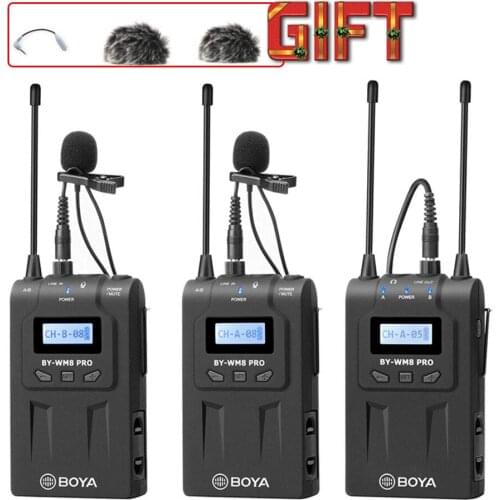 BOYA BY-WM8Pro K2 K1 mic condenser Wireless Mic Microphone System Audio Video Recorder Receiver for Canon Nikon Sony DSLR Camera