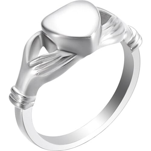 Trendy Cremation Ash Urn Rings 316L Stainless Steel Heart Pet Human Memorial Finger Rings for Women Men Unisex Love Jewelry