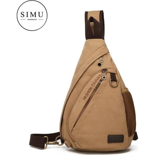 Chest bag mens canvas fabric Korean Single Shoulder Messenger Bag chest bag large capacity multi-functional sports leisure trav