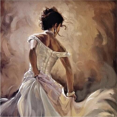 Dancers Back Cross Stitch Kits Color Oil Painting 14CT Unprinted For DIY Embroidered Handmade Arts Set Wall Home Decor Handmade