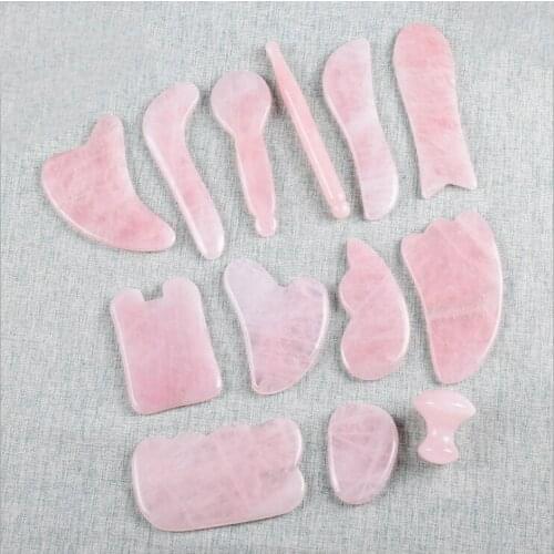 Natural Rose Quartz Gua Sha Tool Jade Acupuncture Massager Face Lifting Gua Sha Scraping Board Stone Facial Eye Massage Scraper