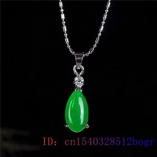 Jade Water droplet Pendant Chinese Jewelry Gifts Hetian Necklace Natural Fashion Women 925 Silver Chalcedony Amulet Charm