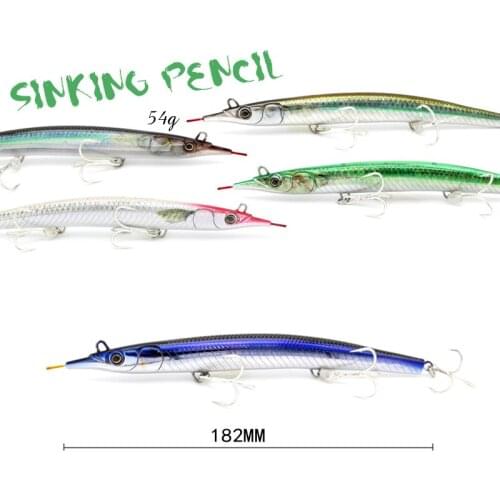 AI-SHOUYU 1pc NEW Pencil Lure 182mm 54g Hard Fishing Lure Baits Minnow Fish Japan Fishing Tackle High Quality Swimbait For tuna