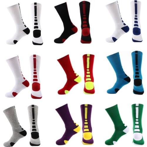 New Colorful Elite Men Socks Long CoolMax Outdoor Cycling Basketball Running Sport Sock for Male Christmas Gift