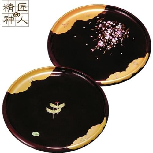 Suitable abundant spot many Japanese imports of gold foil painting lacquer tray compote Japanese ground plate