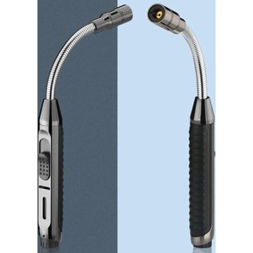 360 Degree Rotation Windproof Outdoor Camping Use Hose Spray Gun Igniter Straight Into The Fire Electroplating Gas Lighter