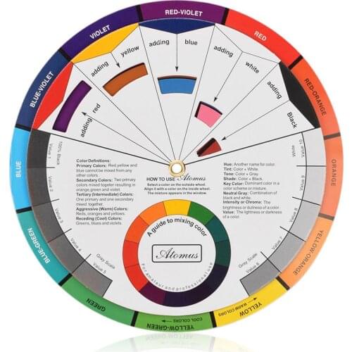 Professional Plastic Three-tier Tattoo Wheel Color Card Nail Pigment Round Guide