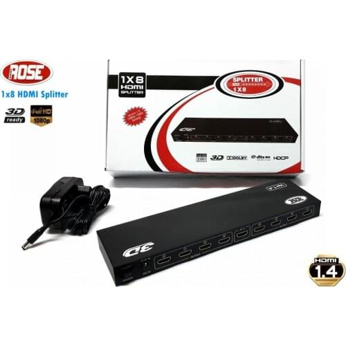 ROSE 1 X8 HDMI DUPLICATOR SPLİTTER HDMI-108 - High Quality - 100% Original - Free Shipping