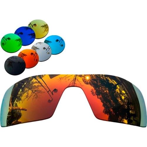 100% Precisely Cut Polarized Replacement Lenses for Oil Rig Sunglasses Red Mirrored Coating Color- Choices