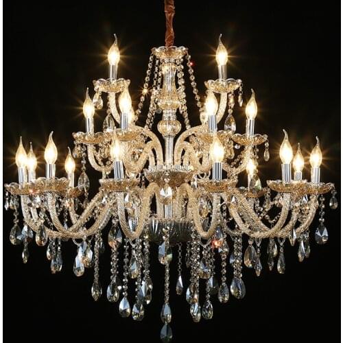 Modern Large Crystal Chandelier Lighting LED Candle Lustre Lighting 21L D100cm Living Room Hotel Pendant Chandelier De Lamparas