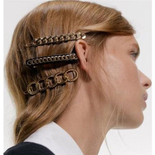 Mori Vintage Clip Creative Simple Alloy Chain Bow Fashion Ins Hair Clip Hair Accessories