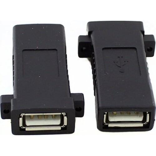 Screw Lock Panel Mount USB 2.0 Type A Female to Female F/F Extender Adapter Connector Jack for Extension Cable Cabling