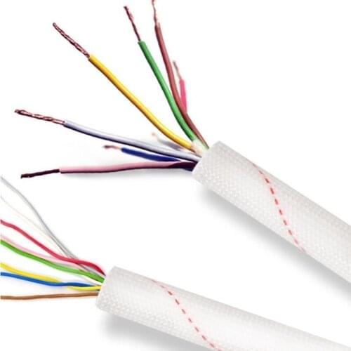 High Quality Yellow wax tube 2~10mm diameter braided Fiberglass cable sleeve insulated wire casing Pipe Wrap Cord Protector